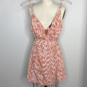 Forever 21 Coral Print Wrap Romper, Large
